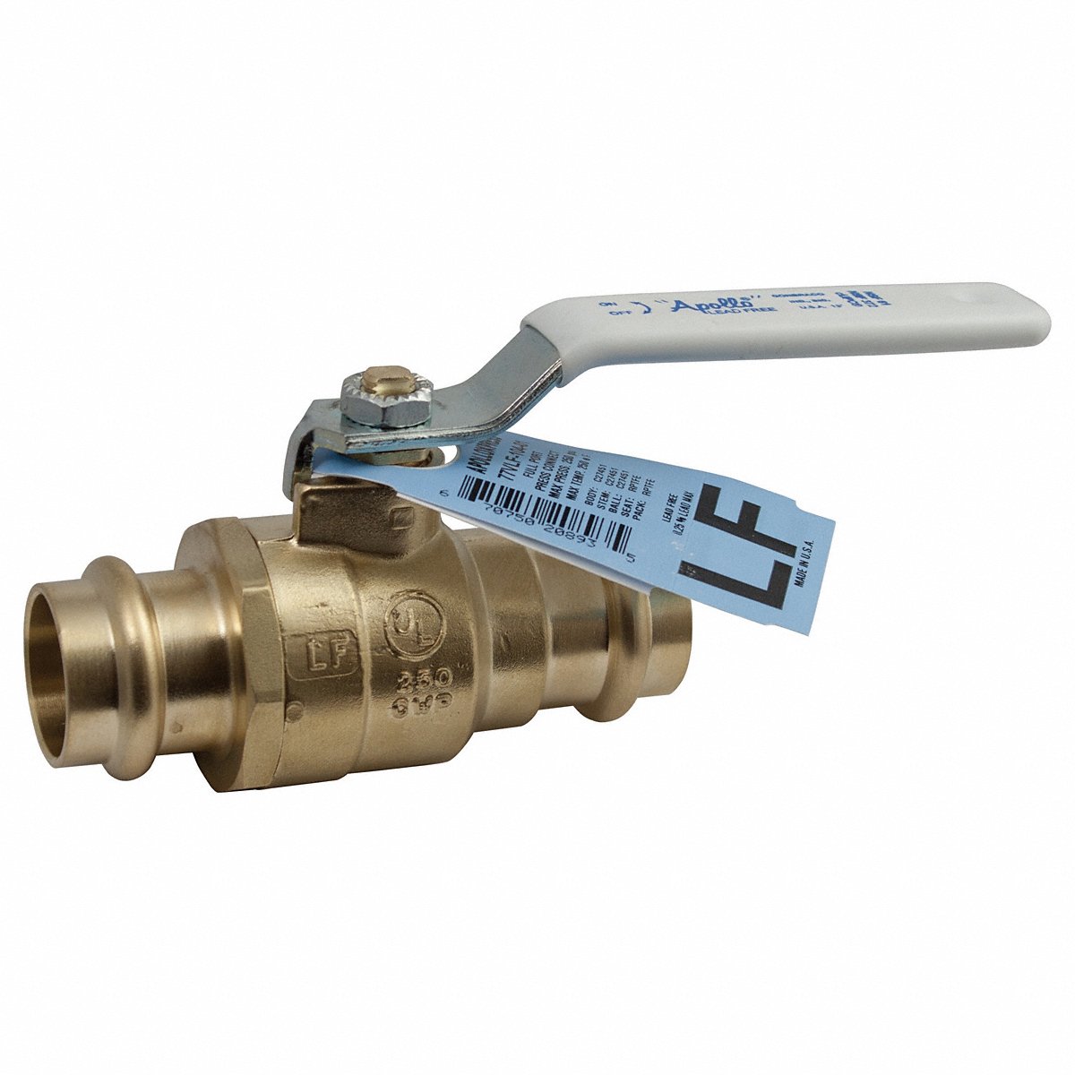 Apollo Manual 2-Way Ball Valve, Press, Brass (77VLF10301)