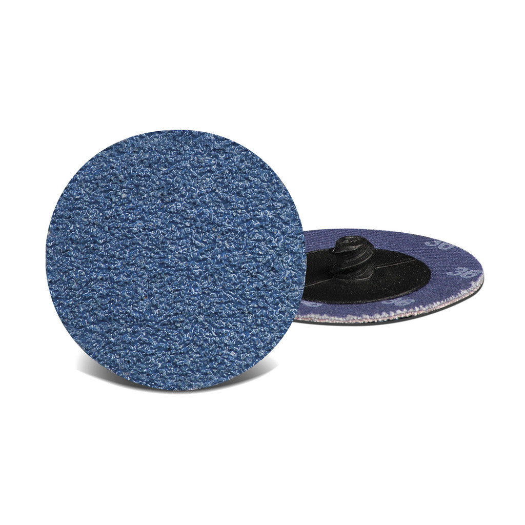 CGW Abrasives 59567 Quick-Change Disc: Roll-On, 2" Dia, 50 Grit, Zirconia Alumina, Coated