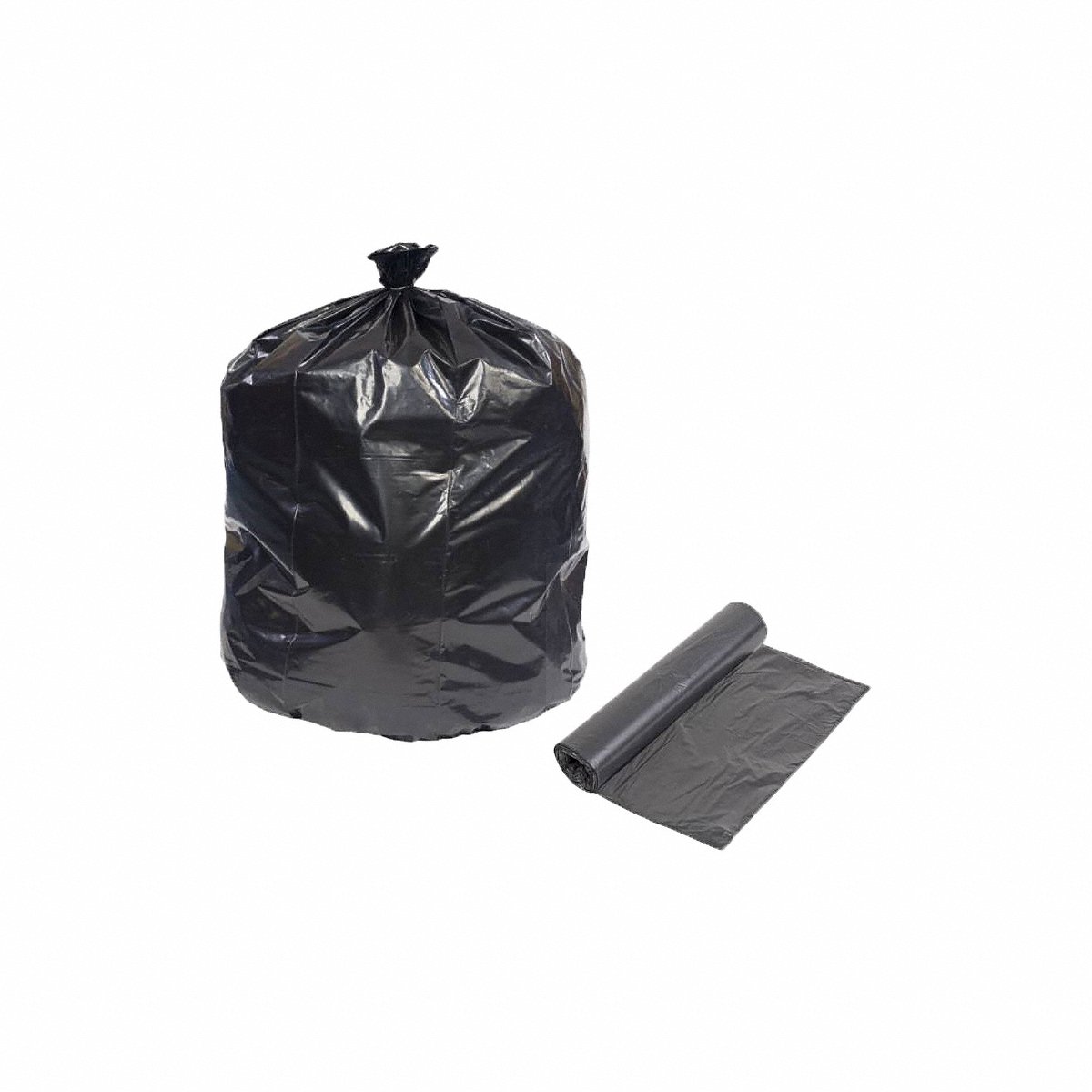Grainger Recycled Trash Bags, Black PK500 (784JG4)