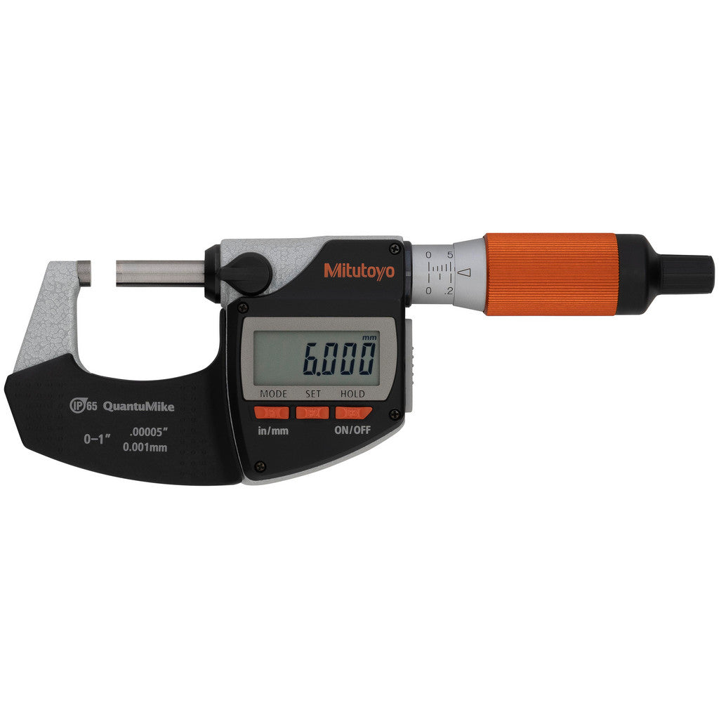 Mitutoyo 293-180-40 Electronic Outside Micrometer: 0 to 1", Solid Carbide Face, IP65