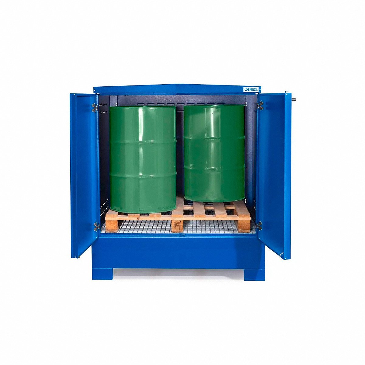 Denios Hazmat Stations For 4 Drums, Blue, Keyed (K17-4505)