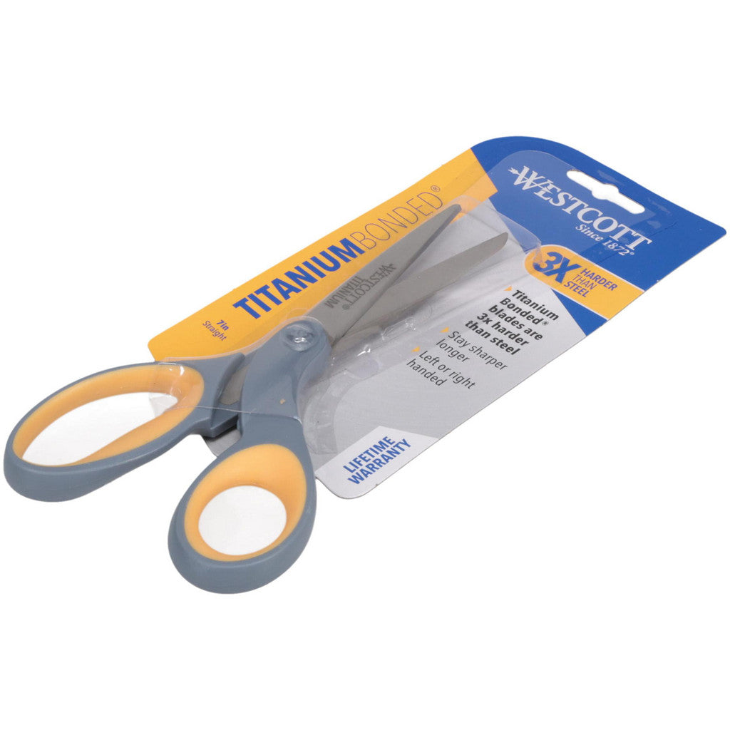 Westcott 13526 Shears: 7" OAL, 2-3/4" LOC, Titanium Blades