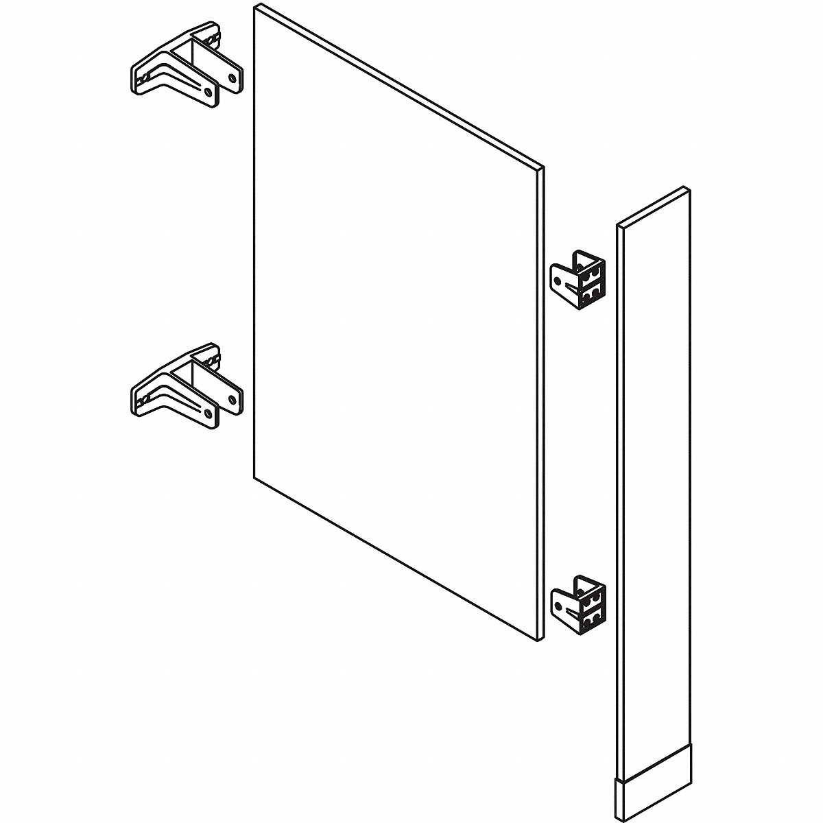 Urinal Screen w/Column White 7 in W (7AW90)