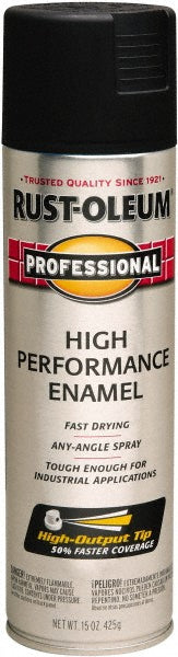 Rust-Oleum 239107 Professional High Performance Enamel Spray Paint, Black, Semi-Gloss, 15 oz