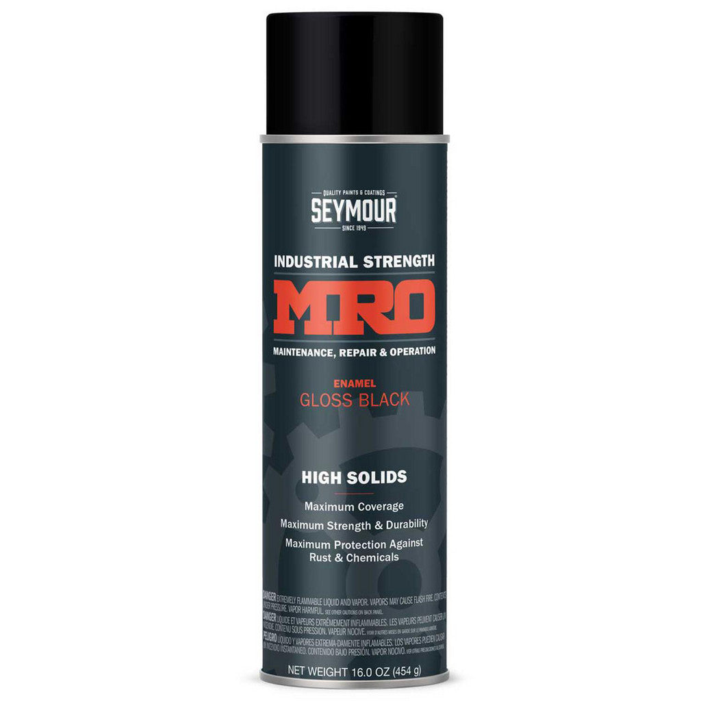Seymour of Sycamore 620-1415 Spray Paint: Black, Low Gloss, 16 oz Net Fill, Spray Paint & Aerosol