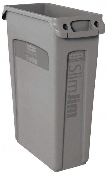 Rubbermaid FG354060GRAY Trash Can: 23 gal, Rectangle, Gray