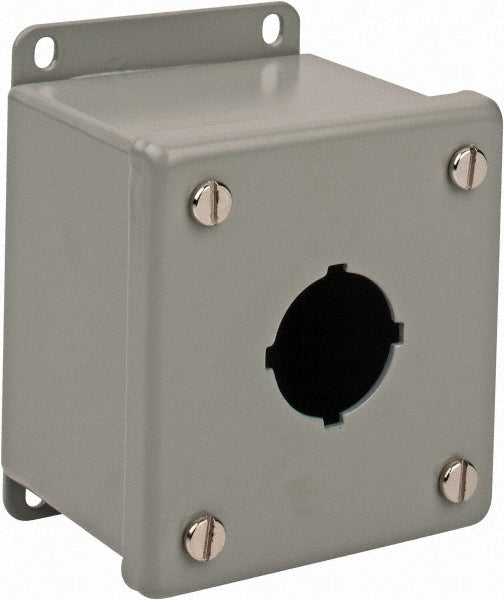nVent Hoffman E1PB 1 Hole, 1.2" Hole Dia, Steel Pushbutton Switch Enclosure
