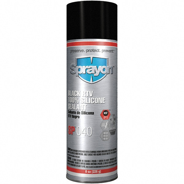 Sprayon S00040000 SP000 Series RTV Silicone Sealant, Black, 8 oz