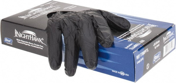 SHOWA 7700PFTL Disposable Glove: Size Large, 4.0 mil, Nitrile Coated, Nitrile, General Purpose Grade, Powder-Free