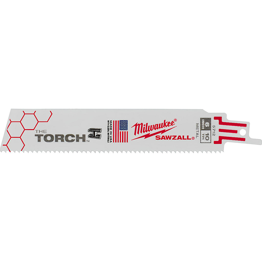 Milwaukee Tool 48-00-8712 Reciprocating Saw Blade: 6" Long, Steel