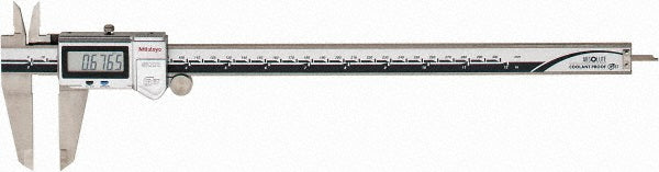 Mitutoyo 500-754-20 Electronic Caliper: 300.00 mm/12", ±0.0100 mm/±0.0005" Resolution, ±0.03 mm/±0.0015" Accuracy, Stainless Steel Jaws