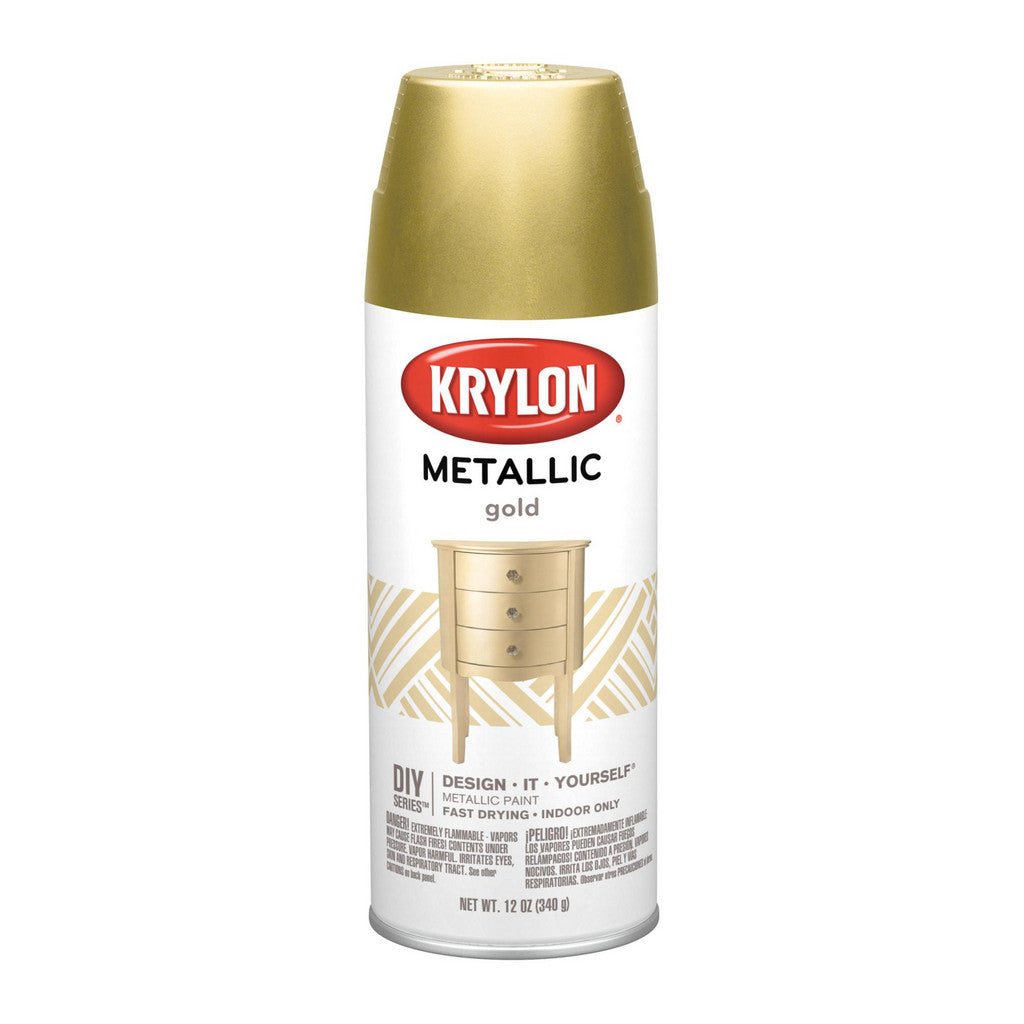 Krylon K01706007 Metallic Paint, Metallic, Gold, 12 oz