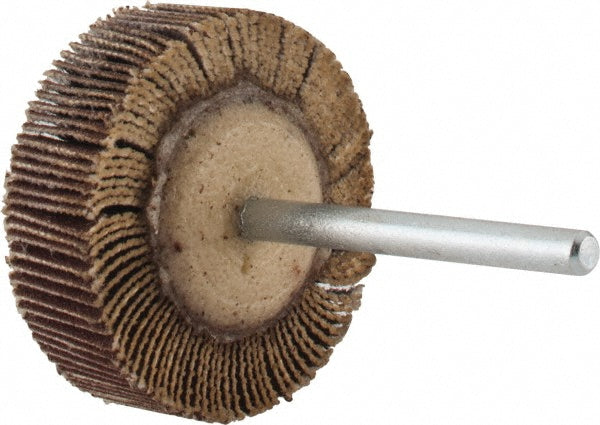 Merit Abrasives 8834137514 Mounted Flap Wheel: 1-3/16" Dia, 3/8" Face Width, 240 Grit, Aluminum Oxide