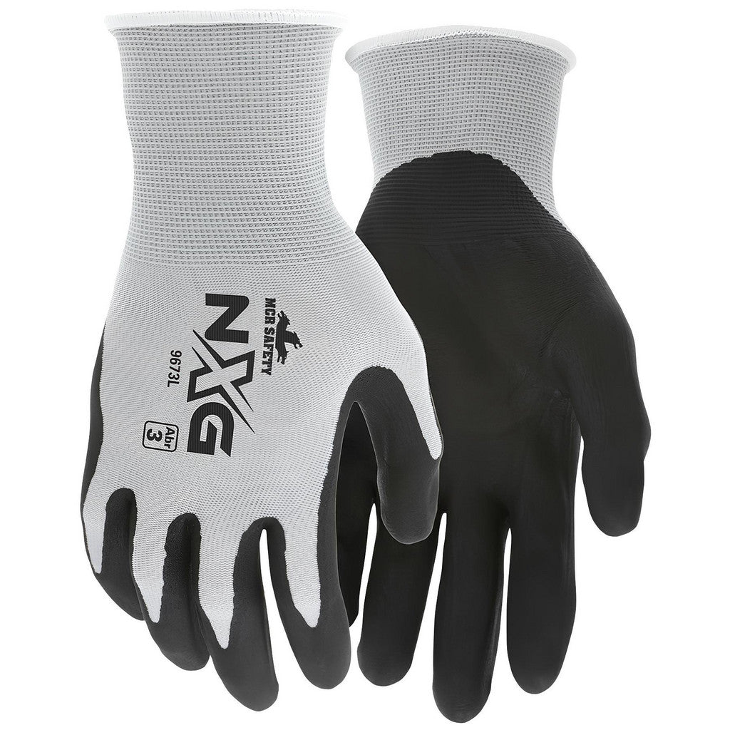 MCR Safety 9673M Work Gloves: Memphis NXG, Size Medium, Nitrile-Coated