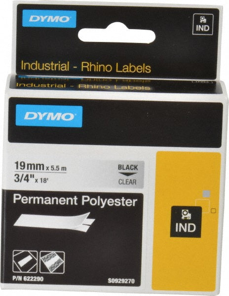 Dymo 622290 Permanent Polyester Tape: 18', Clear