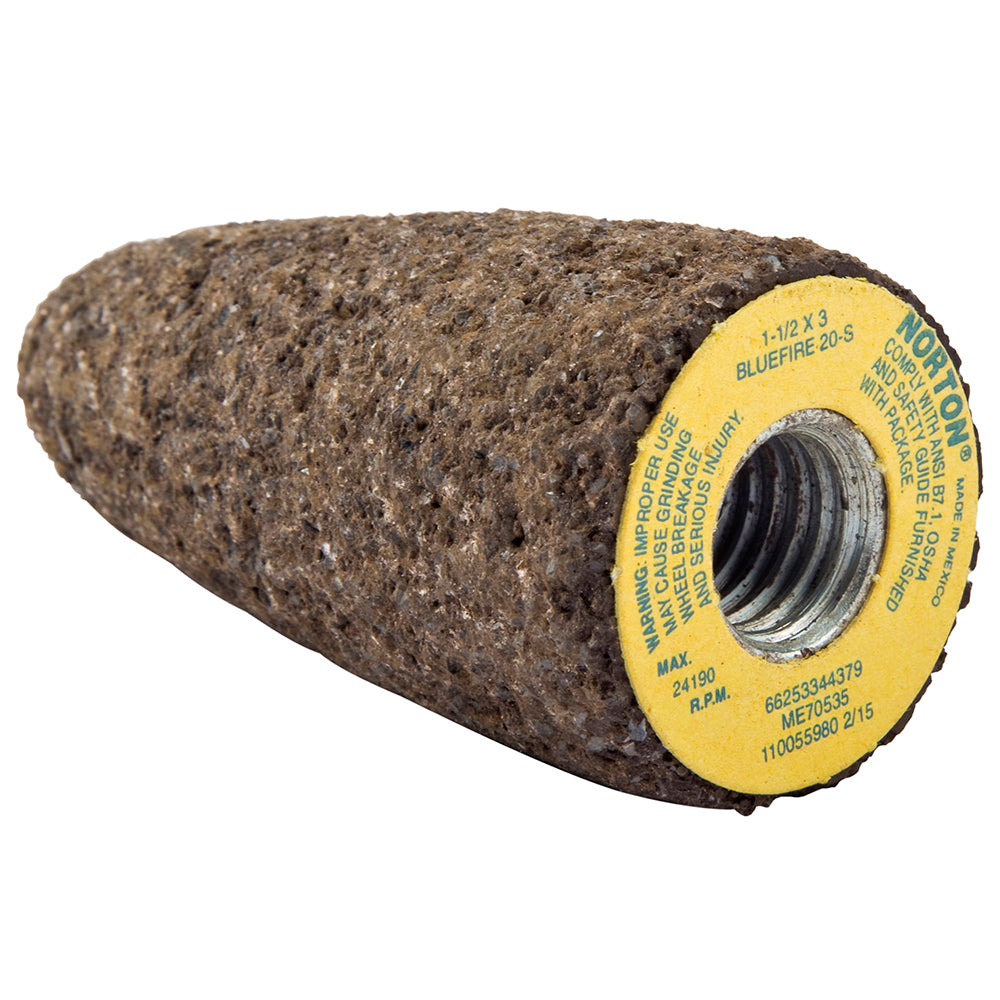 Norton 66253344379 Abrasive Cone: Type 16, Very Coarse, 5/8-11 Arbor Hole
