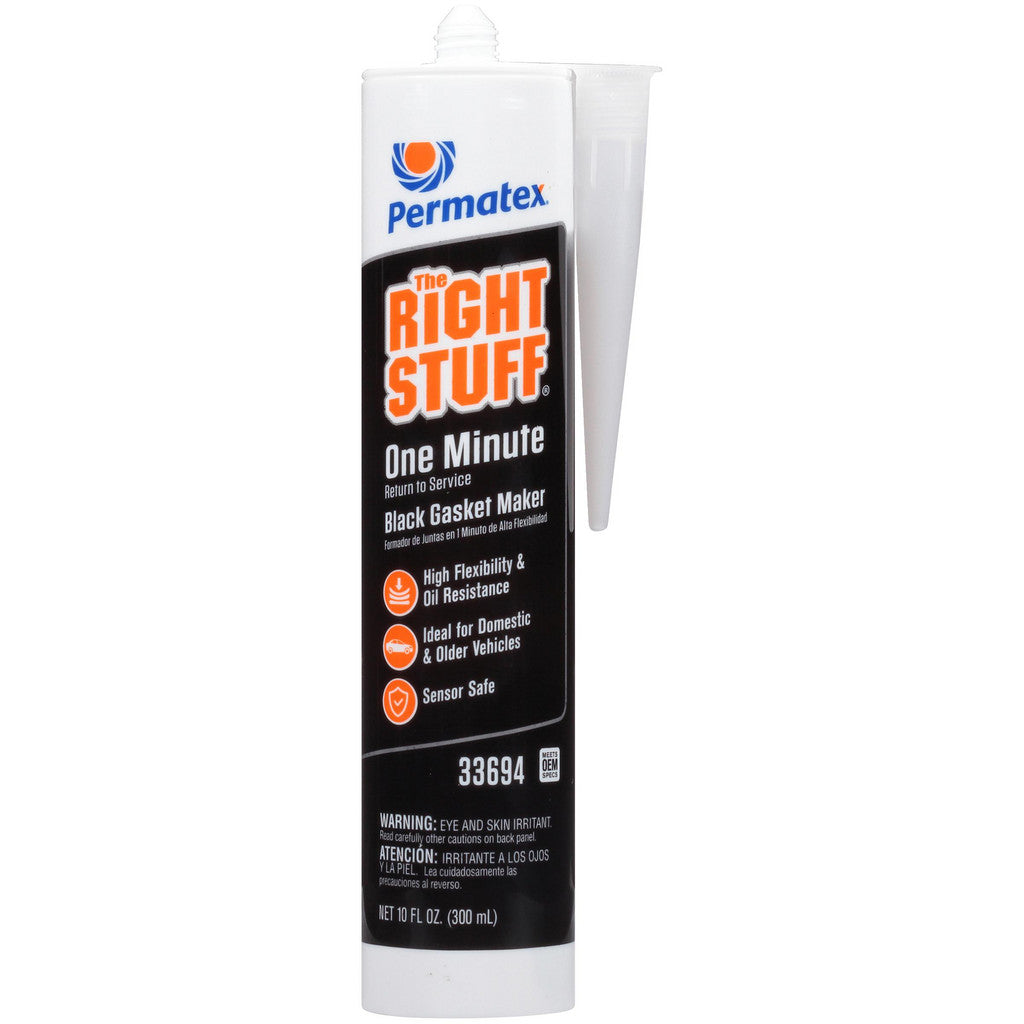 Permatex 33694 The Right Stuff 1 Minute Gasket Maker, Black, 10.1 oz
