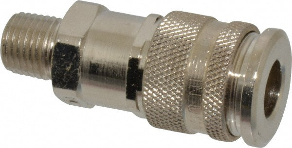 Parker 25KAAN13MPN Pneumatic Hose Coupling: 1/4-18, 1/4" Body Dia, High Flow Interchange