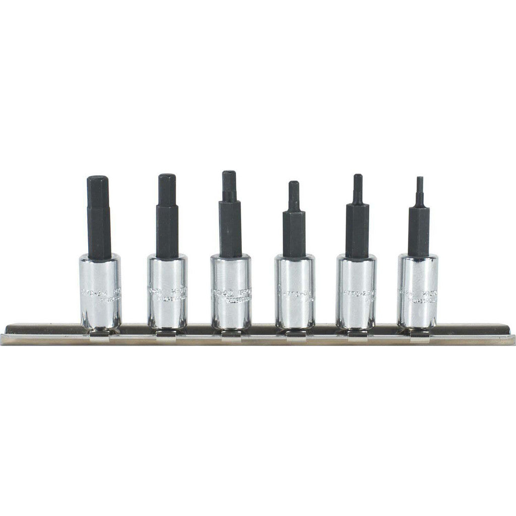 Proto J4770-6 Hex Bit Socket Set: 1/4" Drive, 6 Pc, 2 to 6 mm Hex