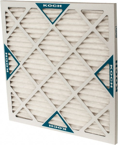 Koch Filter 102-714-008 Pleated Air Filter: Wire-Backed Pleated, MERV 13, Synthetic, 20" High, 20" Wide, 1" Deep
