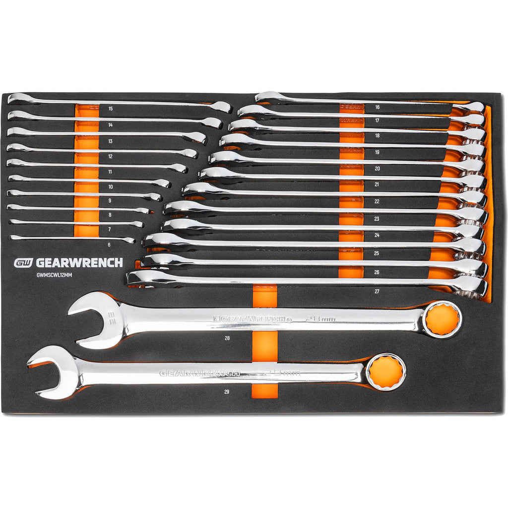 GEARWRENCH GWMSCWL12MM Combination Wrench Set: 24 Pc, 6 to 26 mm Wrench, Metric