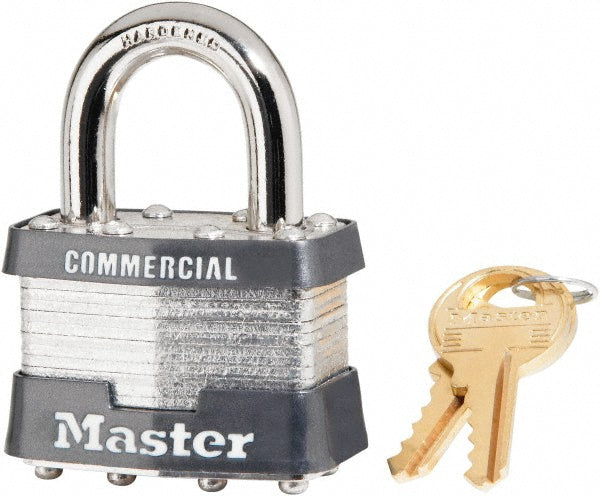 Master Lock 81 Padlock: Steel, Keyed Different, 1-3/4" Wide