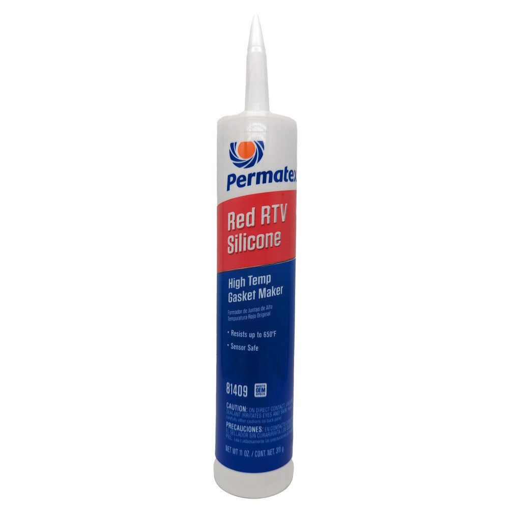 Permatex 81409 Elastic Sealant: 11 oz Cartridge, Red, RTV Silicone