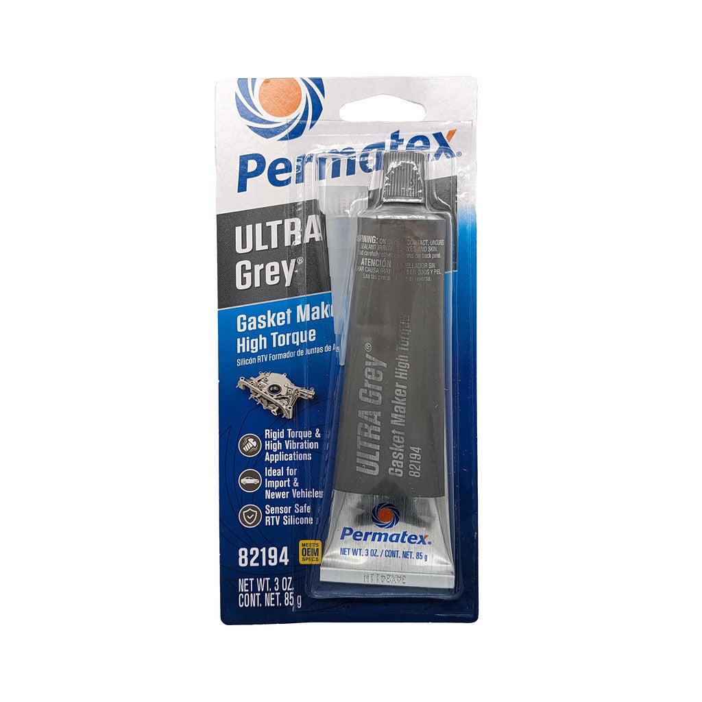 Permatex 82194 RTV Silicone Gasket Maker, Ultra Grey, 3 oz