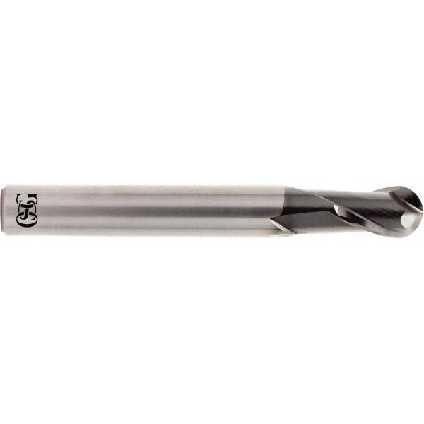 OSG 90101411 Ball End Mill: 3/8" Dia, 9/16" LOC, 2 Flute, Solid Carbide