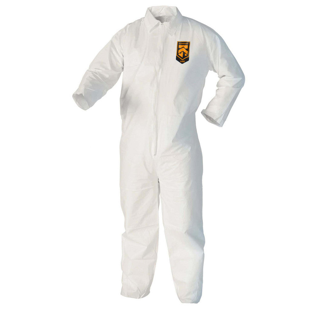 KleenGuard 44305 Non-Disposable Rain & Chemical-Resistant Coveralls: Non-Hazardous Dry Particulate, Non-Hazardous Liquid Splash & Non-Hazardous Liquid Spray, Size 2X-Large, White, Film Laminate