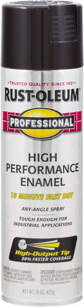Rust-Oleum 7579838 Professional High Performance Enamel Spray Paint, Black, Gloss, 15 oz (Pack of 6)