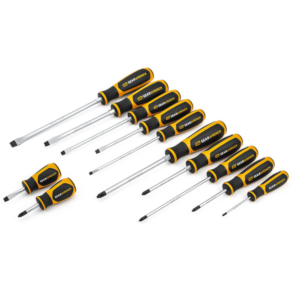 GEARWRENCH 80051H 12 Pc. Phillips/Slotted Dual Material Screwdriver Set