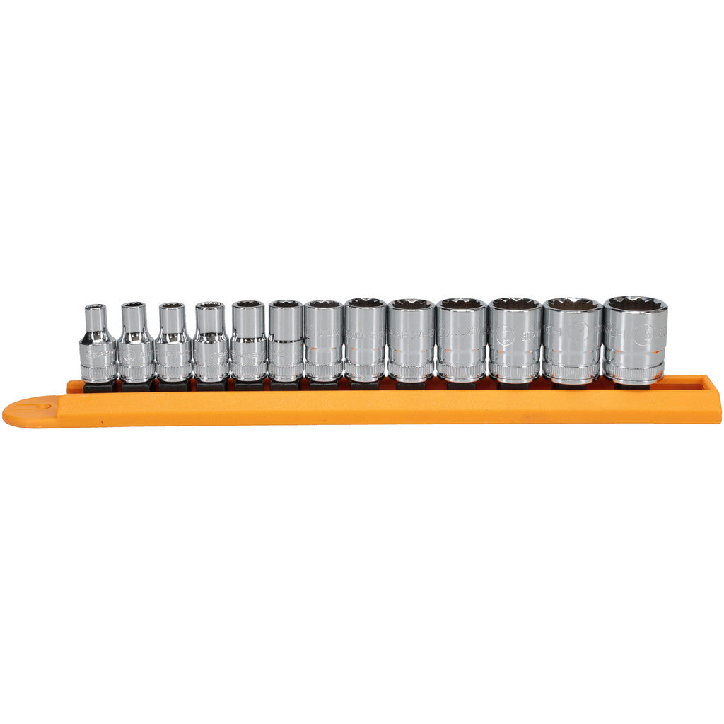 GEARWRENCH 80306 Socket Set: Standard, 13 Pc, 1/4" Drive, 4.00 to 15.00 mm