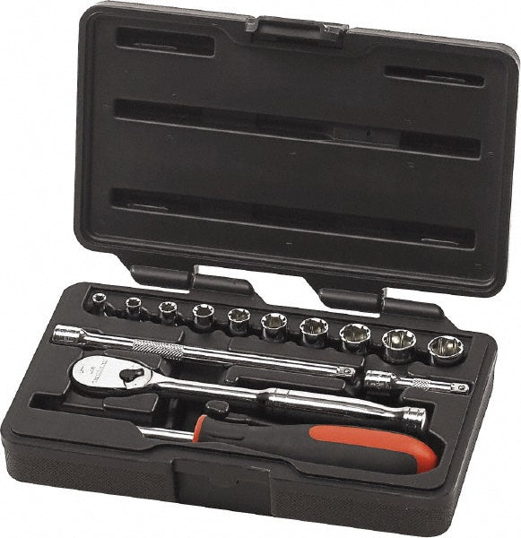 GEARWRENCH 80326 Socket Set: Standard, 14 Pc, 1/4" Drive, 4.00 to 13.00 mm