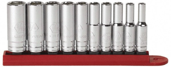 GEARWRENCH 80305 Socket Set: Deep, 10 Pc, 1/4" Drive, 3/16 to 9/16"