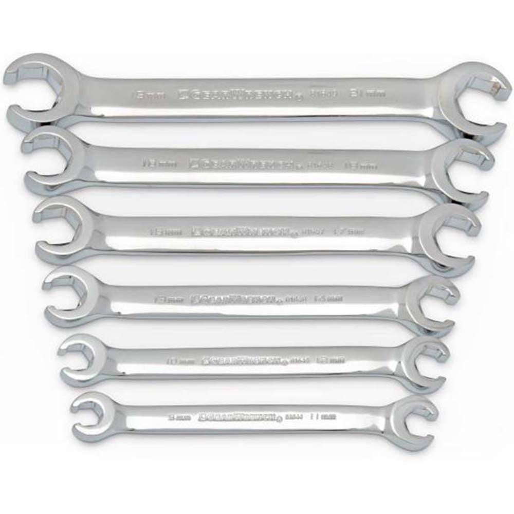 GEARWRENCH 81906 Flare Nut Wrench Set: 6 Pc, 9 to 21 mm Wrench, Metric