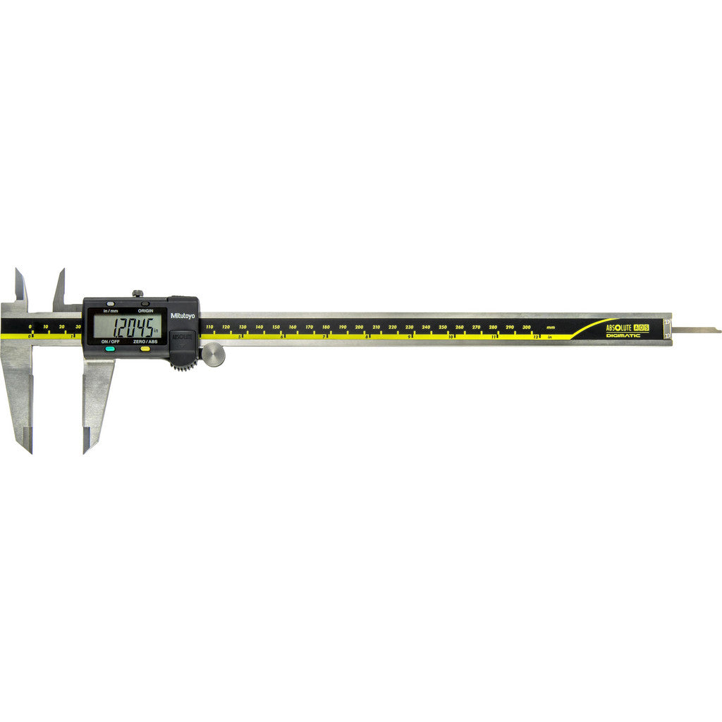 Mitutoyo 500-167-30 Electronic Caliper: 300.00 mm/12", ±0.0100 mm/±0.0005" Resolution, ±0.03 mm/±0.0015" Accuracy, Data Output, Carbide-Tipped Jaws
