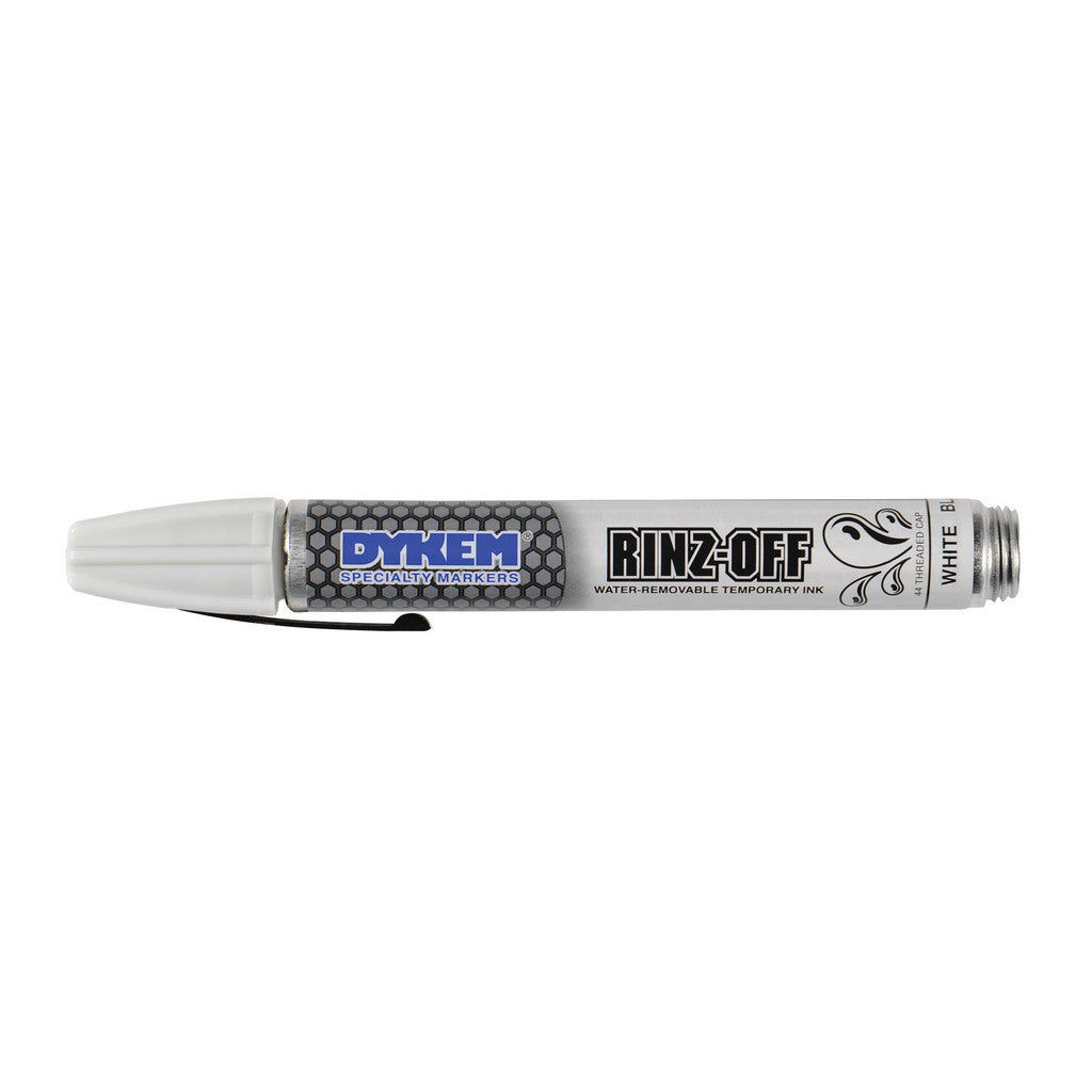 Dykem 44709 Liquid Paint Marker: White, Water-Based, Medium Tip