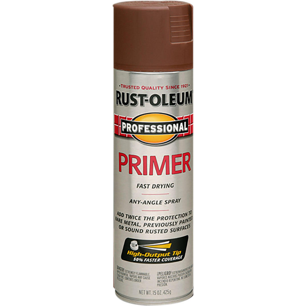 Rust-Oleum 7569838 Professional High Performance Enamel Spray Primer, Red, Flat, 15 oz (Pack of 6)