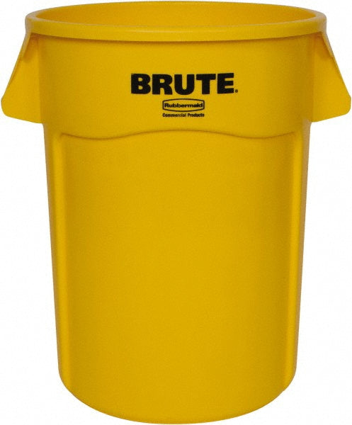Rubbermaid FG265500YEL Trash Can: 55 gal, Round, Yellow