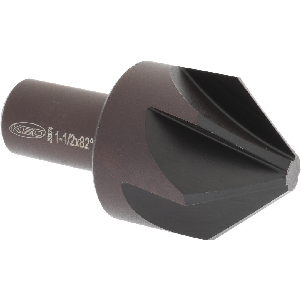 Keo 919-000-360 Countersink: 1-1/2" Head Dia, 82.00 deg Included Angle, 6 Flute, High-Speed Steel, Right Hand Cut