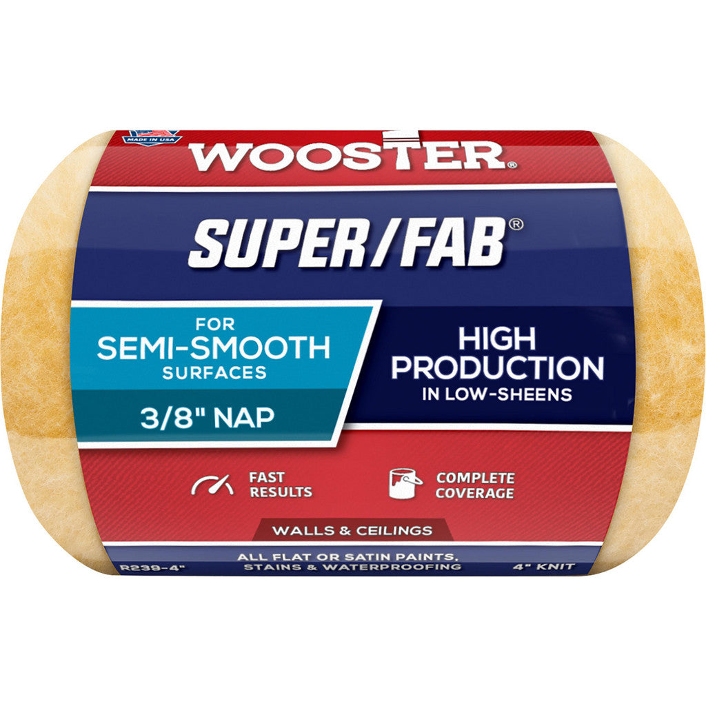 Wooster Brush R239-4 Paint Roller Cover: 3/8" Nap, 4" Wide (Pack of 12)
