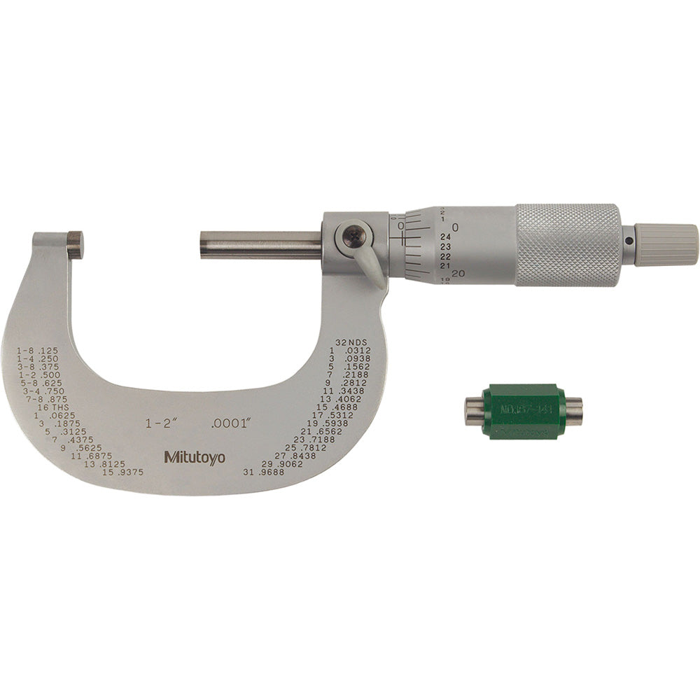Mitutoyo 102-328-10 Mechanical Outside Micrometer: 1 to 2", 0.0001" Graduation