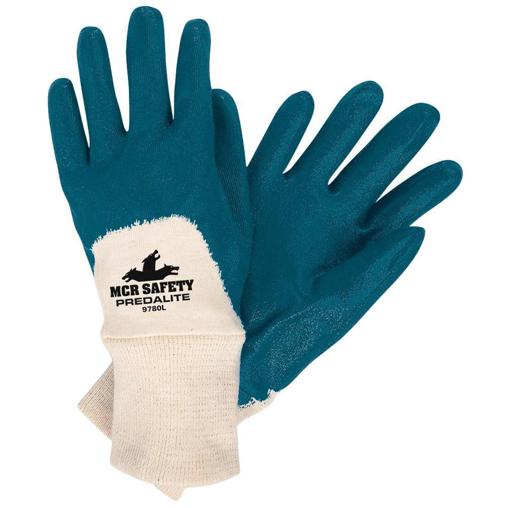 MCR Safety 9780M Work Gloves: Predalite 9780, Size Medium, Nitrile-Coated Nitrile, General Purpose