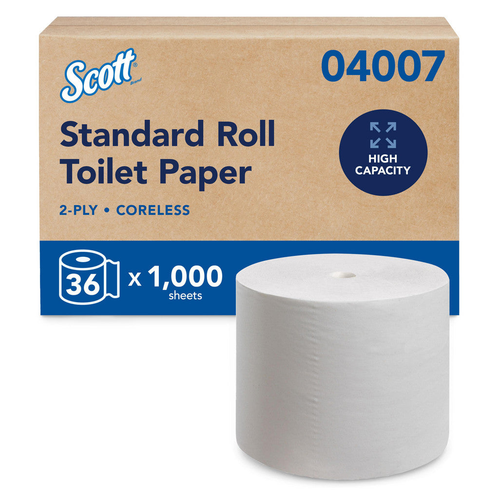 Scott Essential Coreless Toilet Paper (04007), 2-ply Standard Rolls - 4007