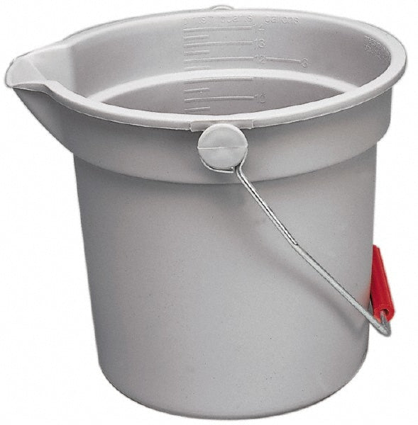 Rubbermaid FG261400GRAY BRUTE Round Bucket,, Heavy-Duty Construction, 14 Qt, Gray