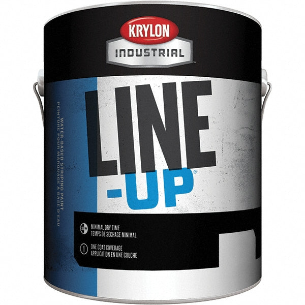 Krylon K41132920-16 Industrial LINE-UP Water-Based Pavement Striping Paint, Flat, Yellow, 1 Gallon
