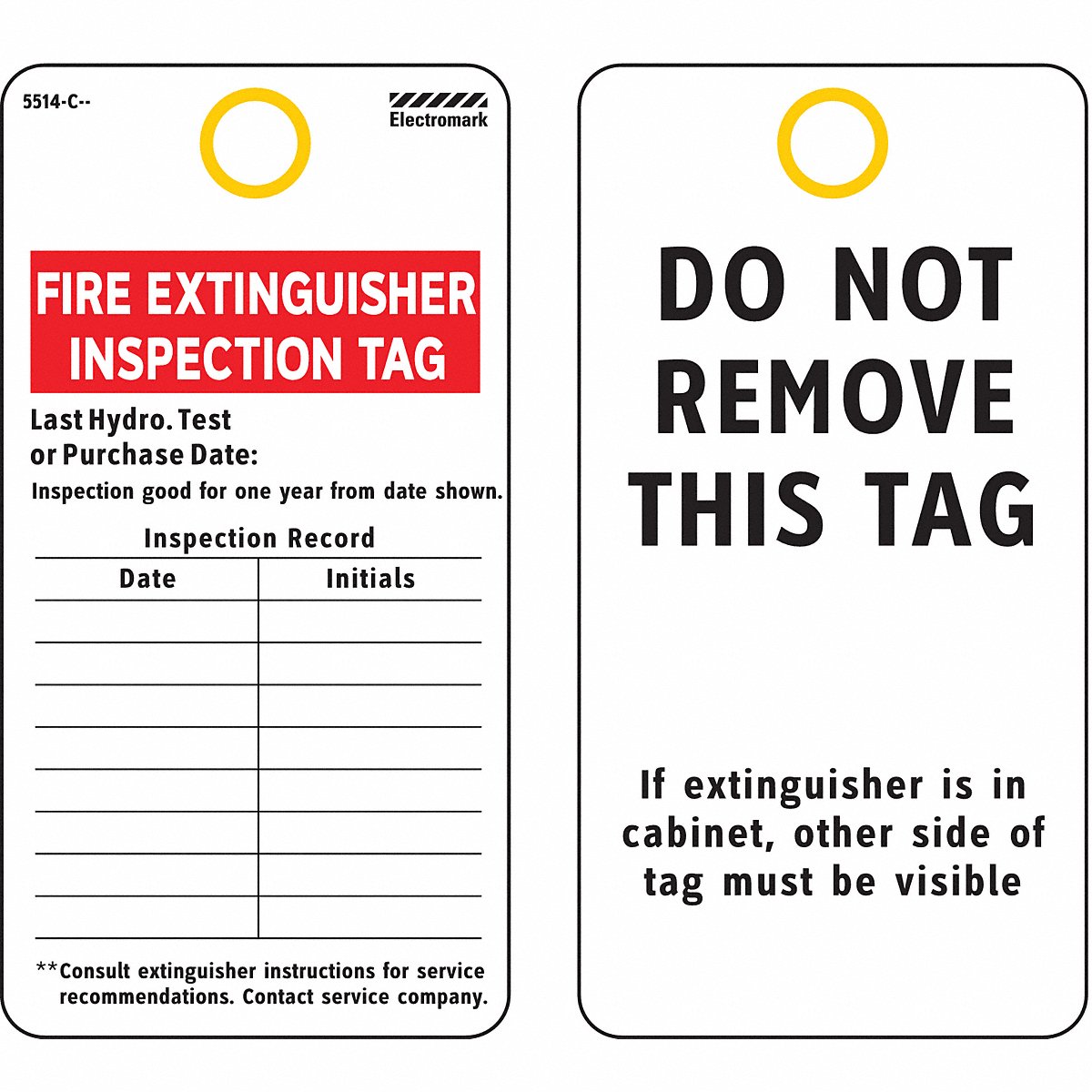 Electromark Tag, Fire Extinguisher, Paper, Pk25 (Y604036)