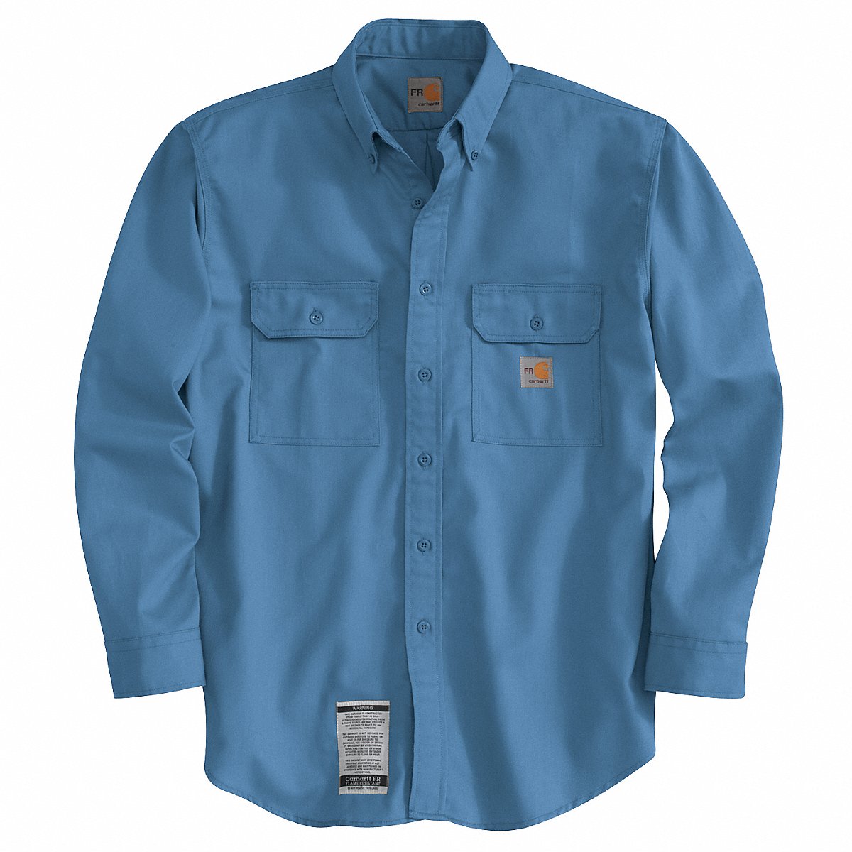 Carhartt FR Long Sleeve Shirt Blue 3 x LT Button (FRS160-MBL 3XL TLL)