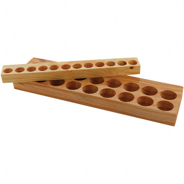 Techniks 4292 Collet Racks & Trays; Collet Series: ER32; Number of Collets Held: 18; Material: Wood; Length (Inch): 13-1/2; Width (Inch): 3-1/2; UNSPSC Code: 27112808